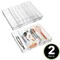 mDesign Dual Expandable 6-Section Kitchen Drawer Utensil Tray, 2 Pack, Clear